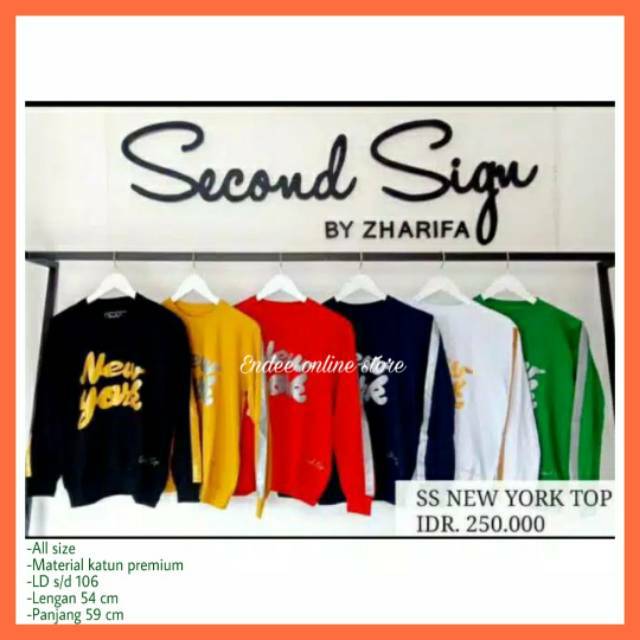 Kaos branded SECOND SIGN lengan panjang