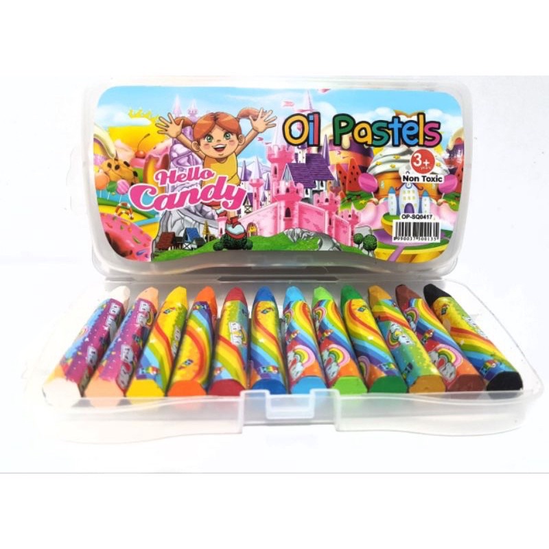 

Crayon Fancy Murah isi 12 Warna / Krayon Minyak Motif 12 Batang / Oil Pastel 12 Colors For Drawing Water Resistant