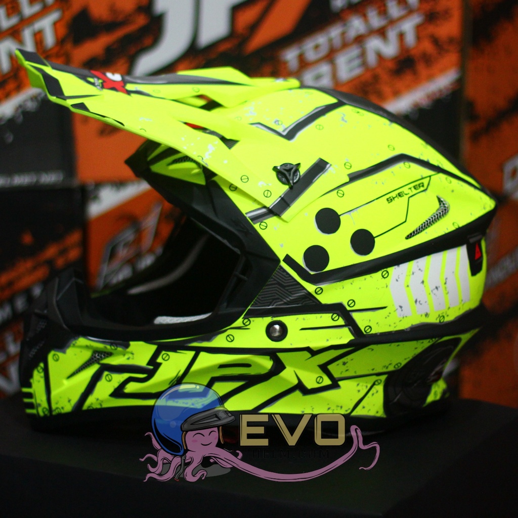 HELM JPX CROSS_FOX1 SERI X20 - FLUO YELLOW GLOSS + GOOGLE SNAIL (ONGKIR 2 KG) HELM JPX X20 TITAN JPX CROSS MOTIF TITAN JPX X20 YELLOW HELM JPX TERBARU