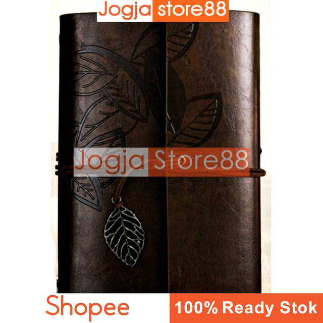 

Buku Catatan Binder Kulit Retro Leaf Kertas A6 - BSD666 - Coffee