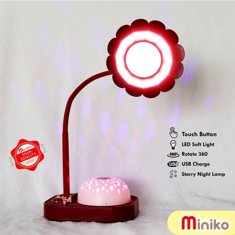 Lampu Meja Belajar kode UP180 Desk Lamp Model Bunga LED Lucu / Lampu Tidur Lampu Meja Belajar