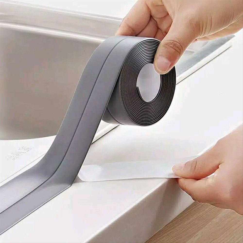 PER GULUNG / ROLL  3.2M X 3.8 CM  lakban pvc  anti jamur  Seal Tape Protection Isolasi Karet Anti Rembes Air/Selotip Pengaman Serbaguna/ Isolasi Penutup Celah /  Tape Seal Perekat Anti Jamur Air Minyak PVC Wastafel Dapur Kamar Mandi