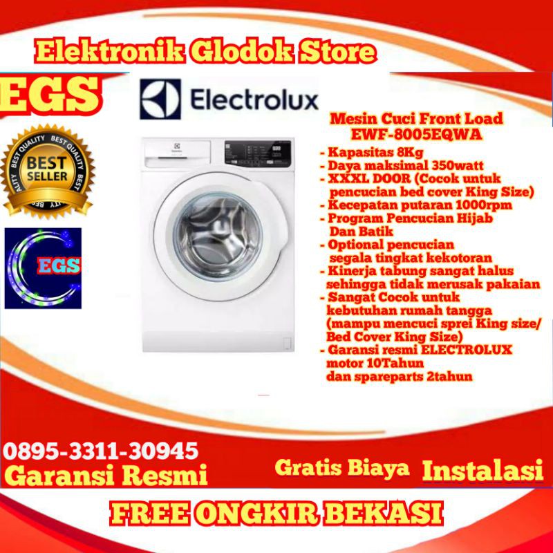 MESIN CUCI FRONT LOADING 2 TABUNG ELECTROLUX EWF 8005 EQWA FRONT LOADING EWF8005EQWA