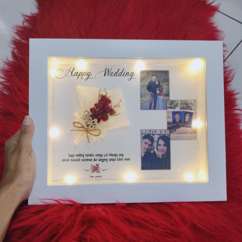 

kado wedding ulang tahun wisuda pigora 3d mahar
