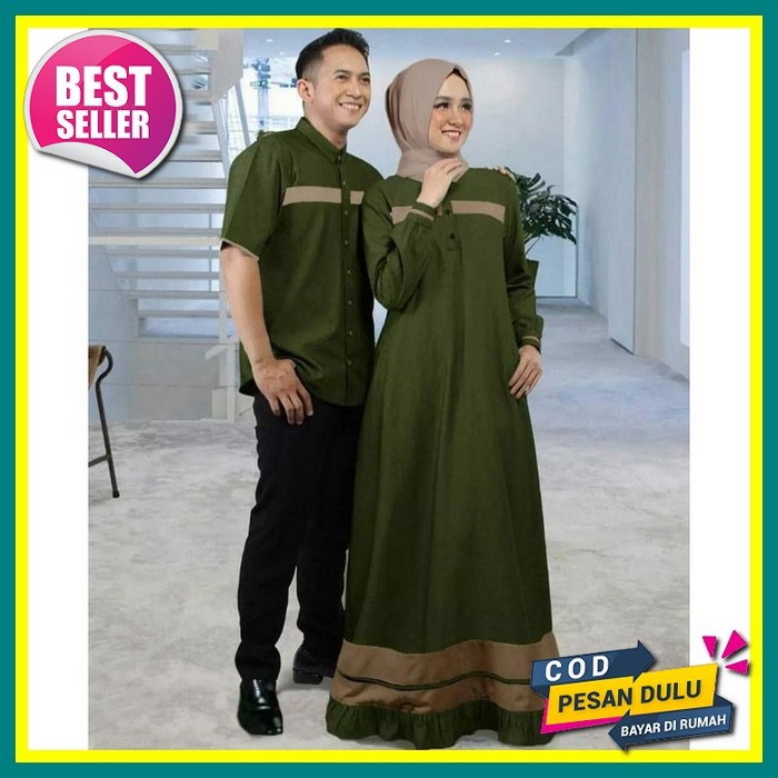 Gamis Couple Alliyah /Sarimbit Idul Fitri Keluarga /Gamis Couple Lebaran 2022 / Gamis Couple Terbaru