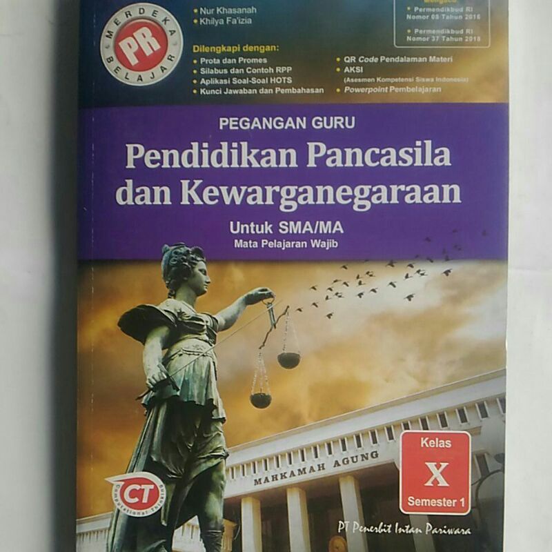 Buku PR Peg guru PKn kls X sem 1 2020