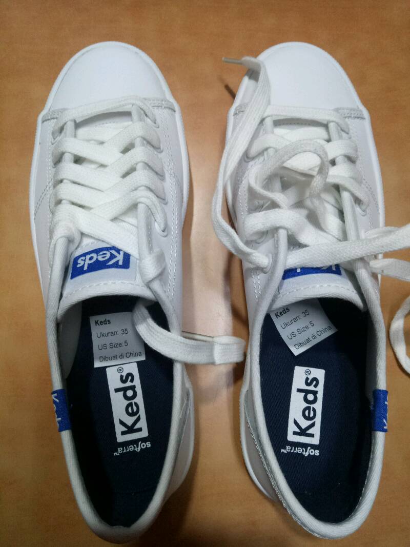 Keds Sepatu Wanita Kickstart Retro Court Leather White - Blue Wh57559