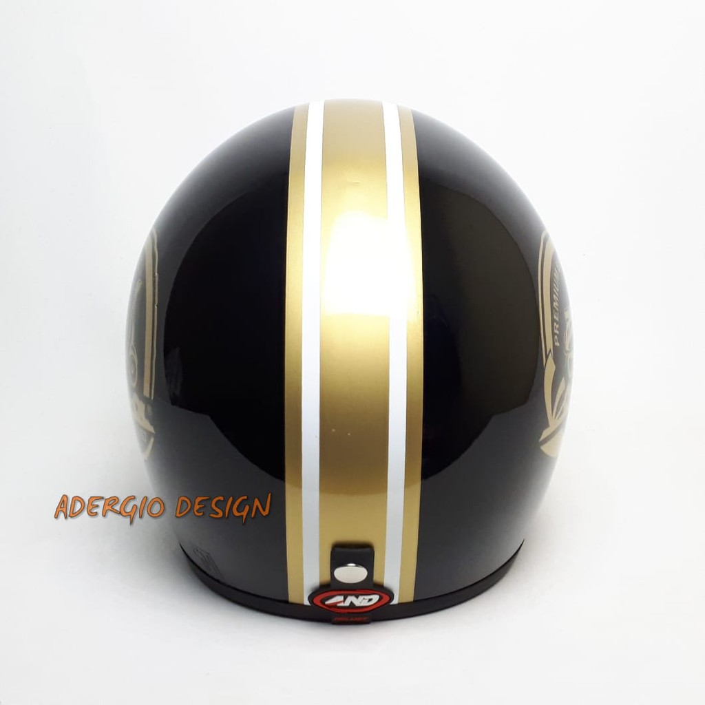 Helm Bogo Dewasa Visor Bogo Ori Full Leher SNI FCM Vespa Hitam GLE