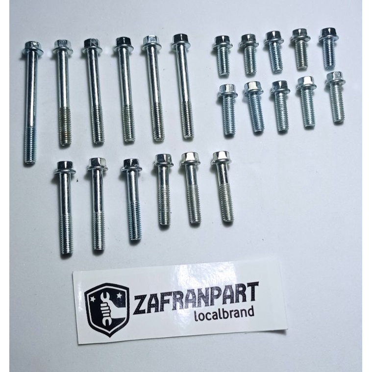 Set Baut Blok Mesin Crankcase kiri kanan Yamaha Scorpio