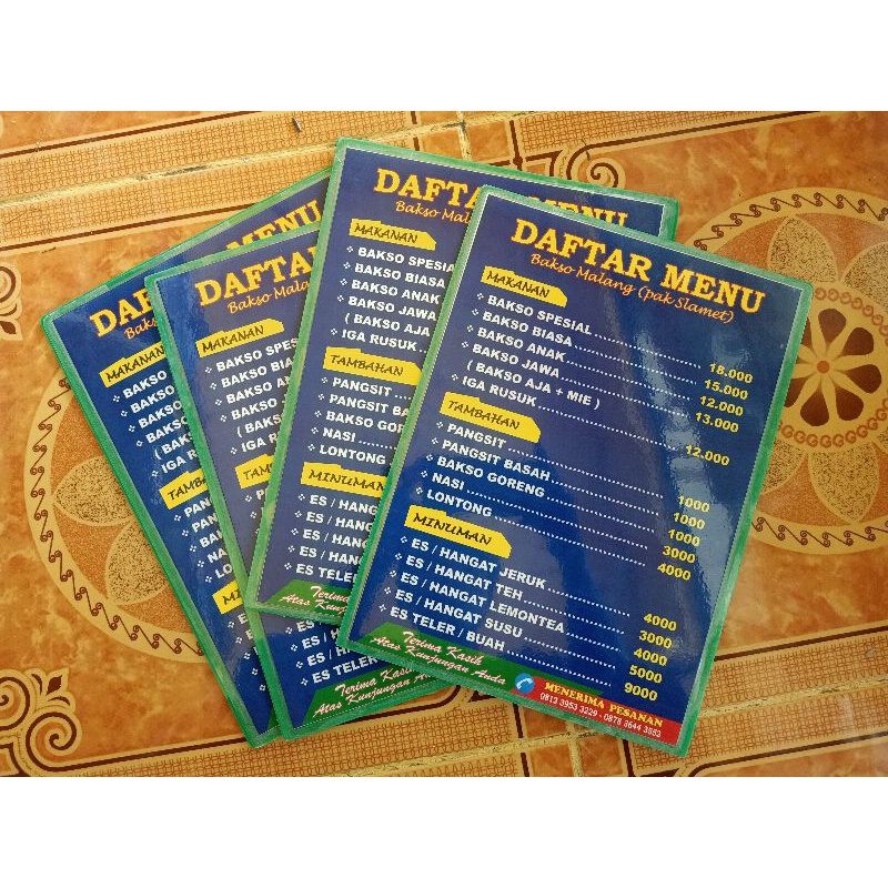 

DAFTAR MENU AKRILIK