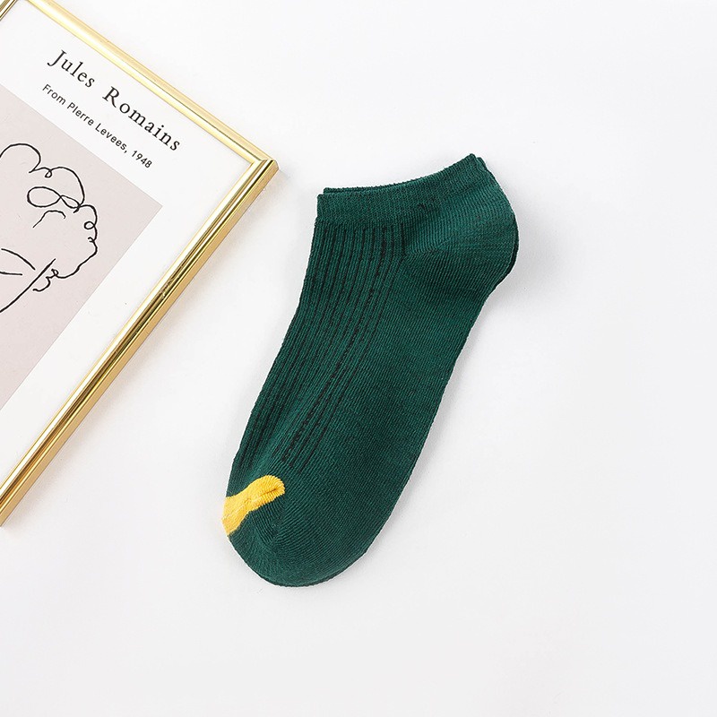 Kaos Kaki Ankle Pendek Lucu Tebal 1kg muat 86pcs Motif Brown Import Lembut GANNISE KK0002-KK0009 GREEN