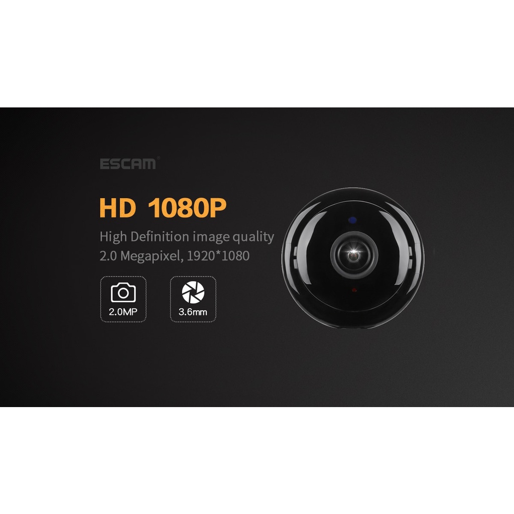 Escam Button Q6 2.0MP WiFi IP Camera ONVIF HD 1080P / Cctv Mini IP