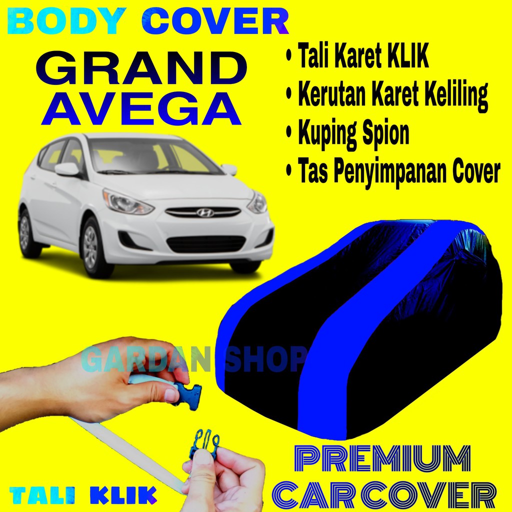 Body Cover GRAND AVEGA Sarung Strip BIRU Penutup Pelindung Selimut Bodi Mobil Avega PREMIUM Blue