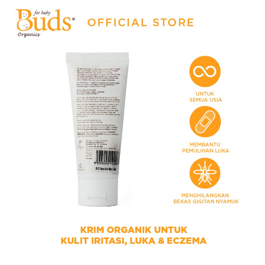 Makassar ! Buds Cherised Organics Save Our Skin Lotion Iritasi Luka Bayi 50 ml