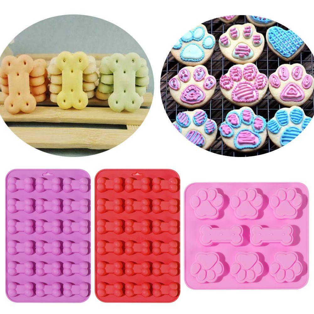 Populer Cetakan Kue Coklat Alat Baking Bentuk Tulang Puppy Dog Paw Handmade Ice Cube Tray