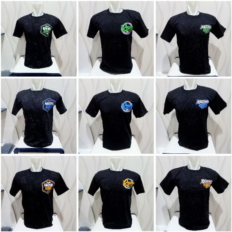 [COD] CUCI GUDANG KAOS HITAM/PUTIH PRIA LENGAN PENDEK (Uk.L) - RACING START/RACING HELL