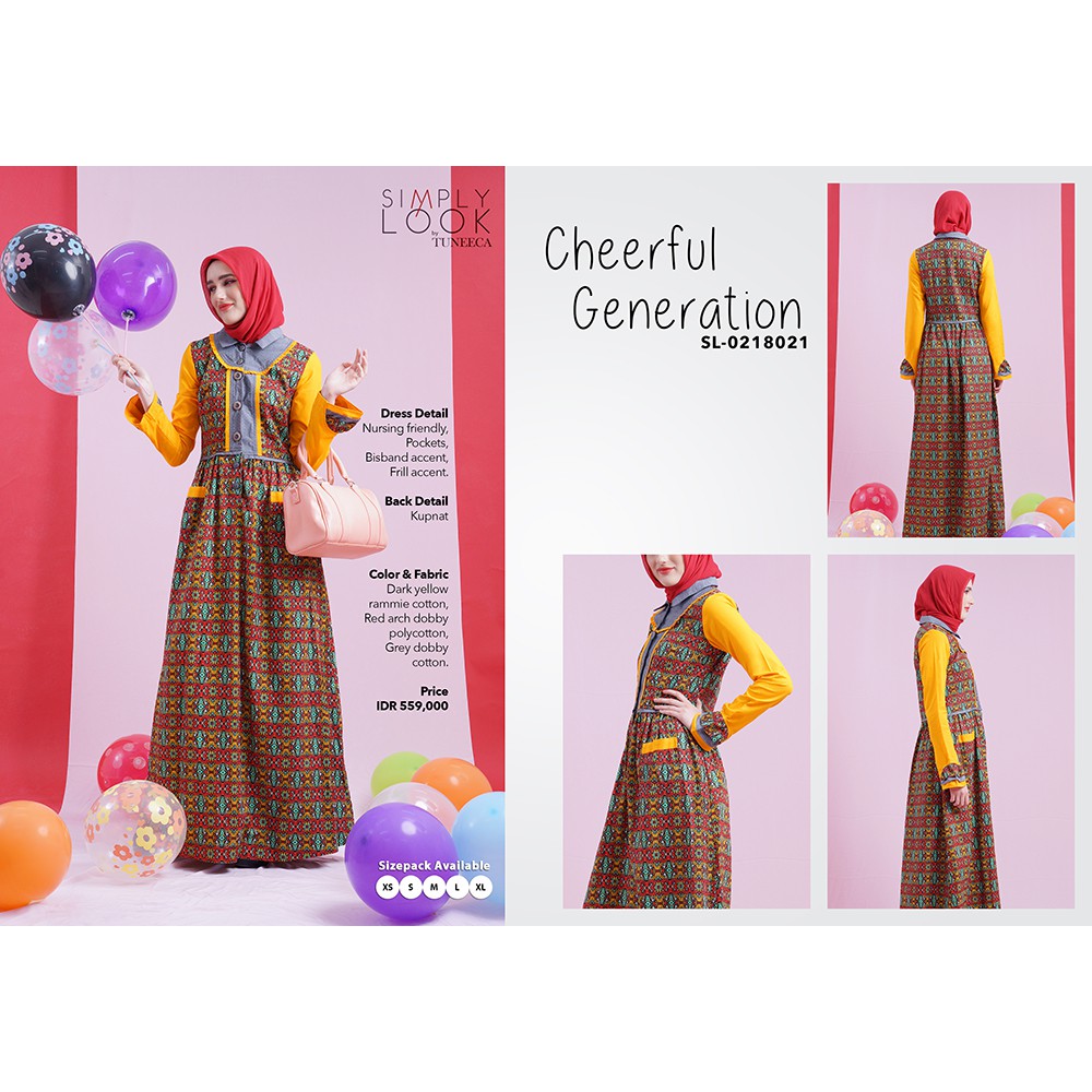 Gamis simply look diskon CHEERFUL GENERATION SL-0218021