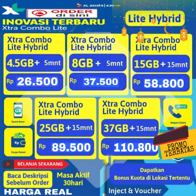 {PROMO}  KUOTA XL COMBO LITE