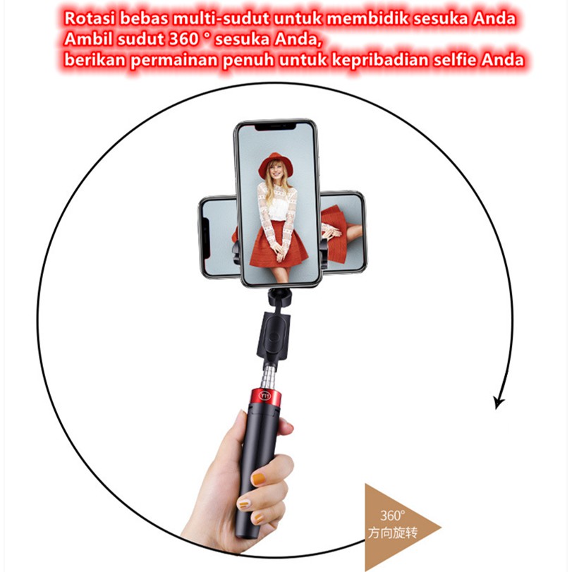 Bluetooth tripod selfie stick pemotretan horizontal dan vertikal dudukan ponsel langsung Y11 selfie