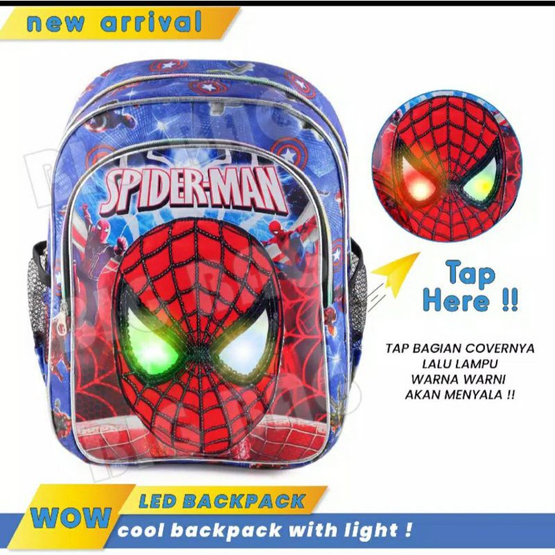 tas spiderman tk paud tas spiderman led mata nyala