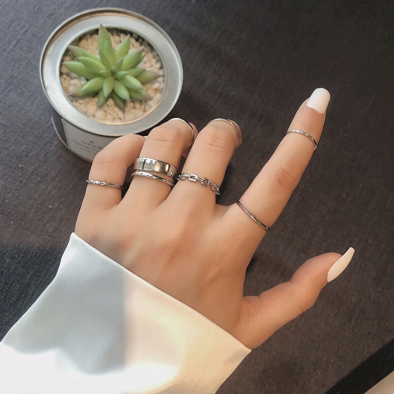 Set Cincin knuckle Desain Atmosferik Gaya hip hop