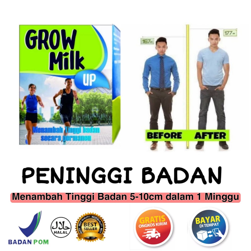 GROW MILK UP Susu Peninggi badan / Obat Peninggi Badan Terbaik Terlaris / zee propolis/suplemen peni