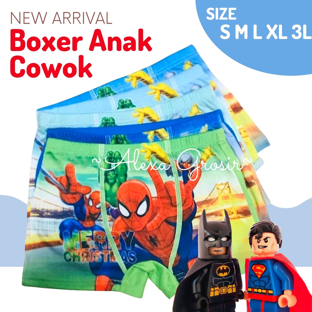 Boxer Anak Laki-Laki Ready SIZE S M L XL XXL Motif Kartun