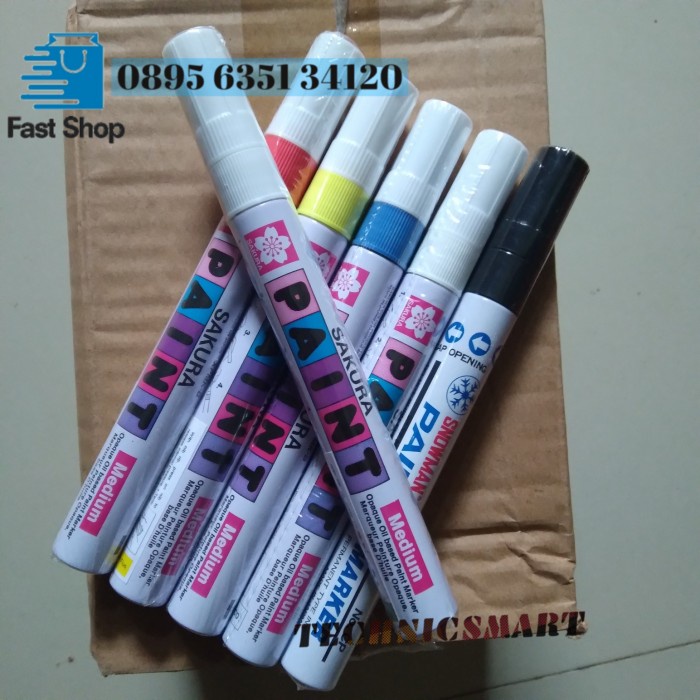 

Spidol permanen Sakura Model kocok Oil Bese Paint Marker Penanda Besi - Putih