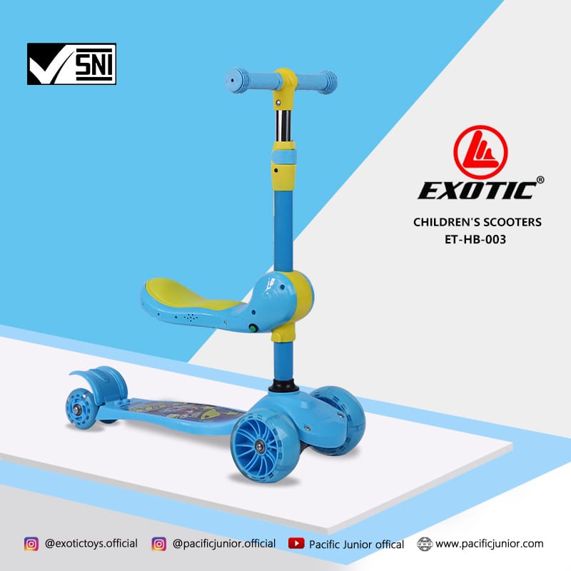 Scooter Skuter Otoped 3 Roda Musik Lagu Lampu Sekuter 3in1