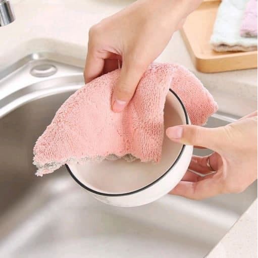 Kain Lap Microfiber Anti Minyak Lap Untuk Dapur Meja Piring Anti Lengket Menyerap Air Lebih Banyak