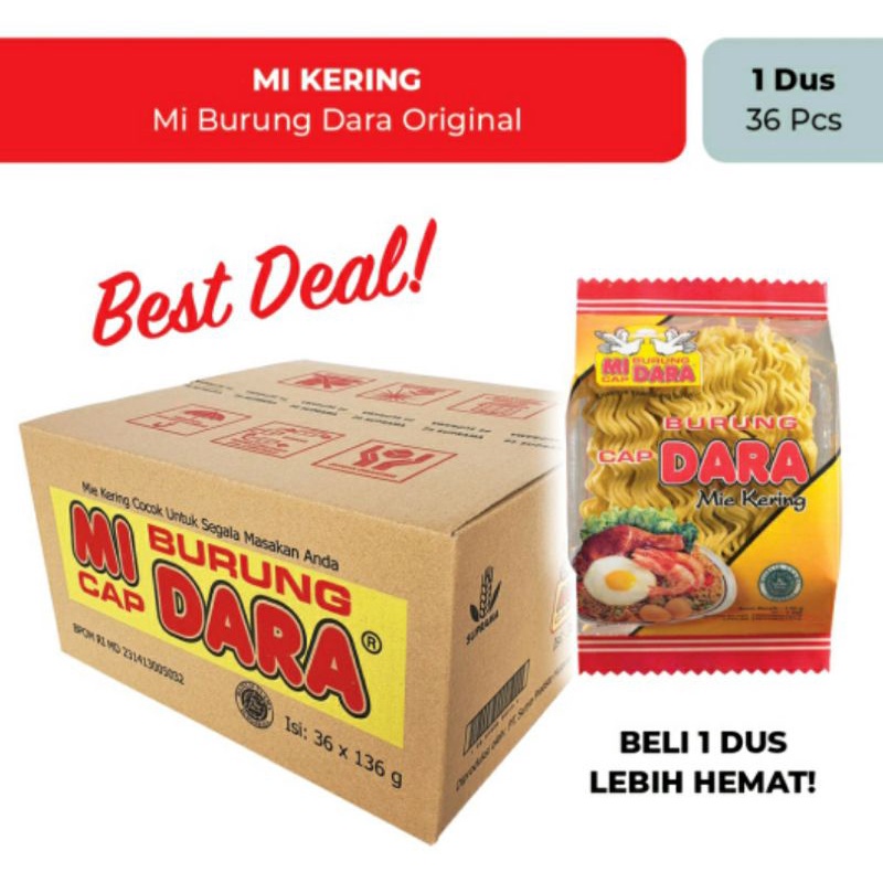 Mi burung dara 1 dus isi 36 pc