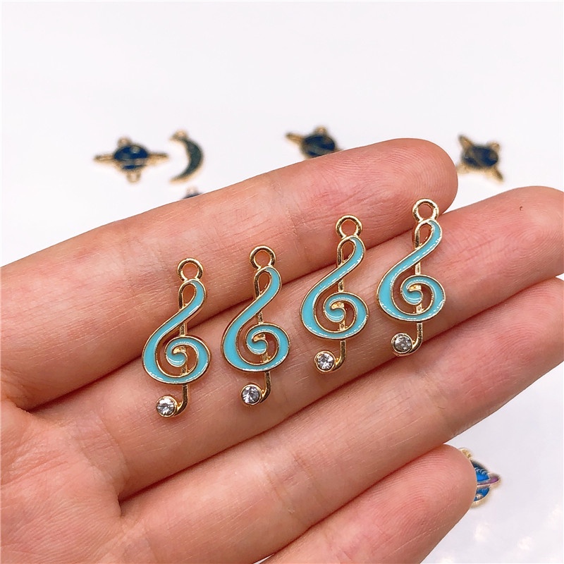 4pcs Liontin Enamel Bentuk Planet Bintang Bahan Alloy Charms