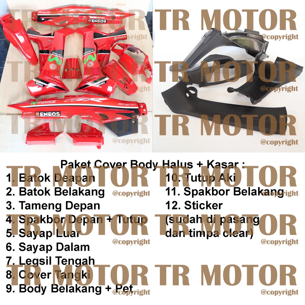 Cover Body Fizr F1zr Movistar Merah Full Set Halus Cover Bodi Yamaha Fiz r