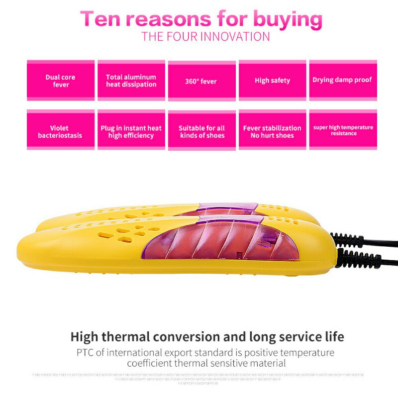 Pengering Sepatu Elektrik Penghilang Bau Odor Dehumidity - Yellow