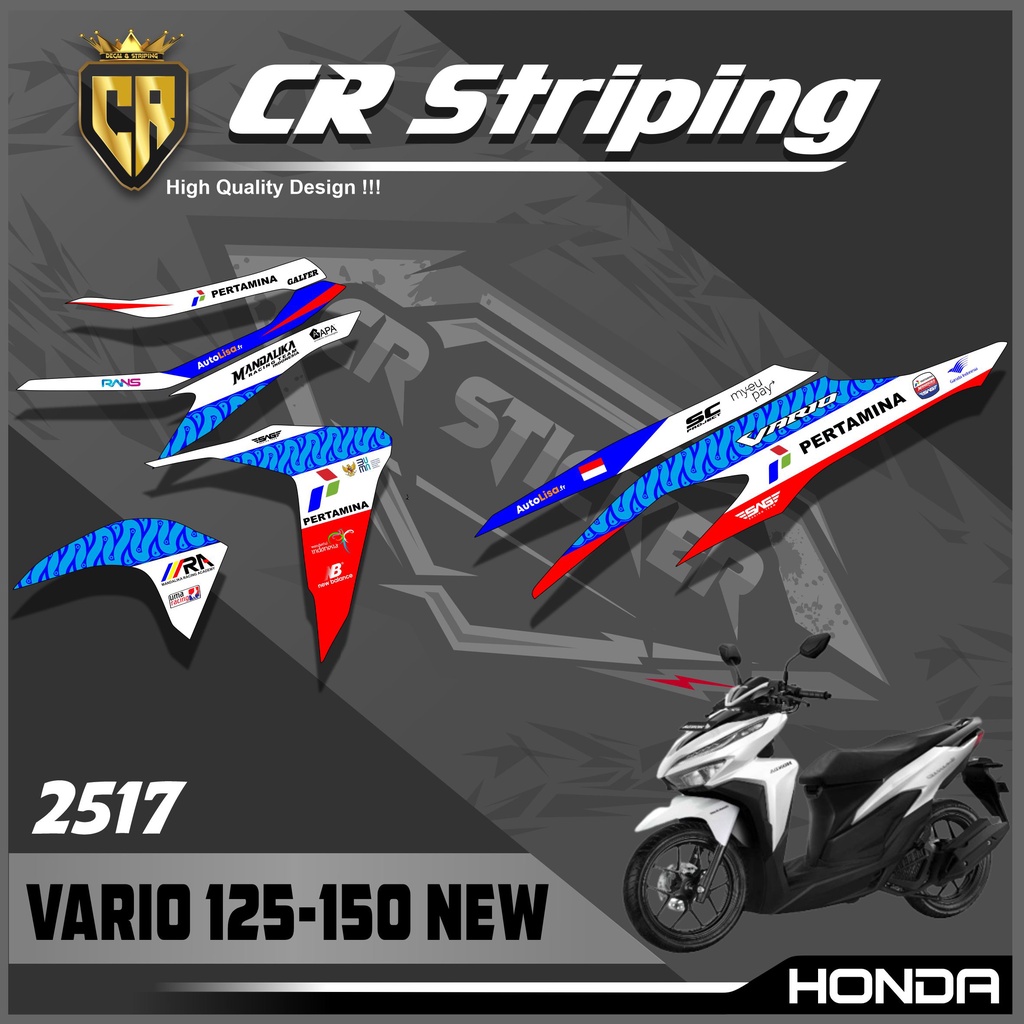 Striping Sticker Vario New 125-150 2018 MANDALIKA RACING LIVERY STIKER SEMI FULL |CODE 2517