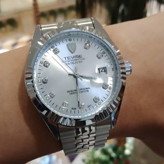 JAM TANGAN TEVISE DATEJUST AUTOMATIC WHITE DIAL JUBILE BRACELET