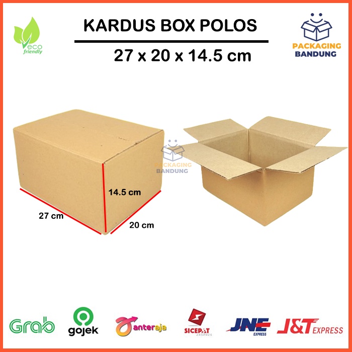 

Kardus Polos / Karton Box Packing, 27 x 20 x 14.5 CM, Tebal, Single Wall
