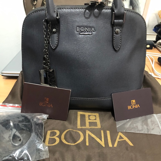 Preloved Bonia Mini Alma Bag in Grey