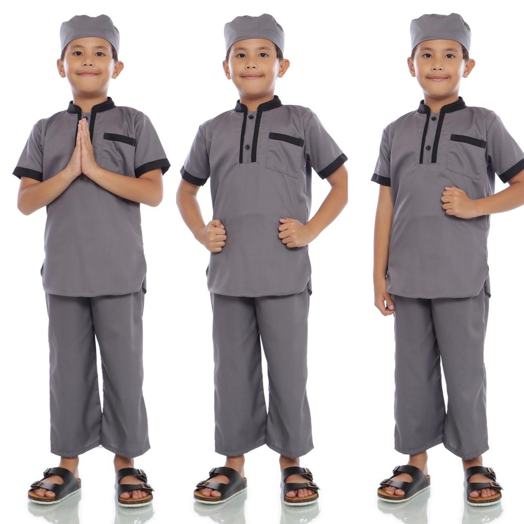 (Jamin Realpict) Set Baju Koko Anak 6-8th Toyobo Premium Setelan Kemeja Celana Koko Kids Muslim