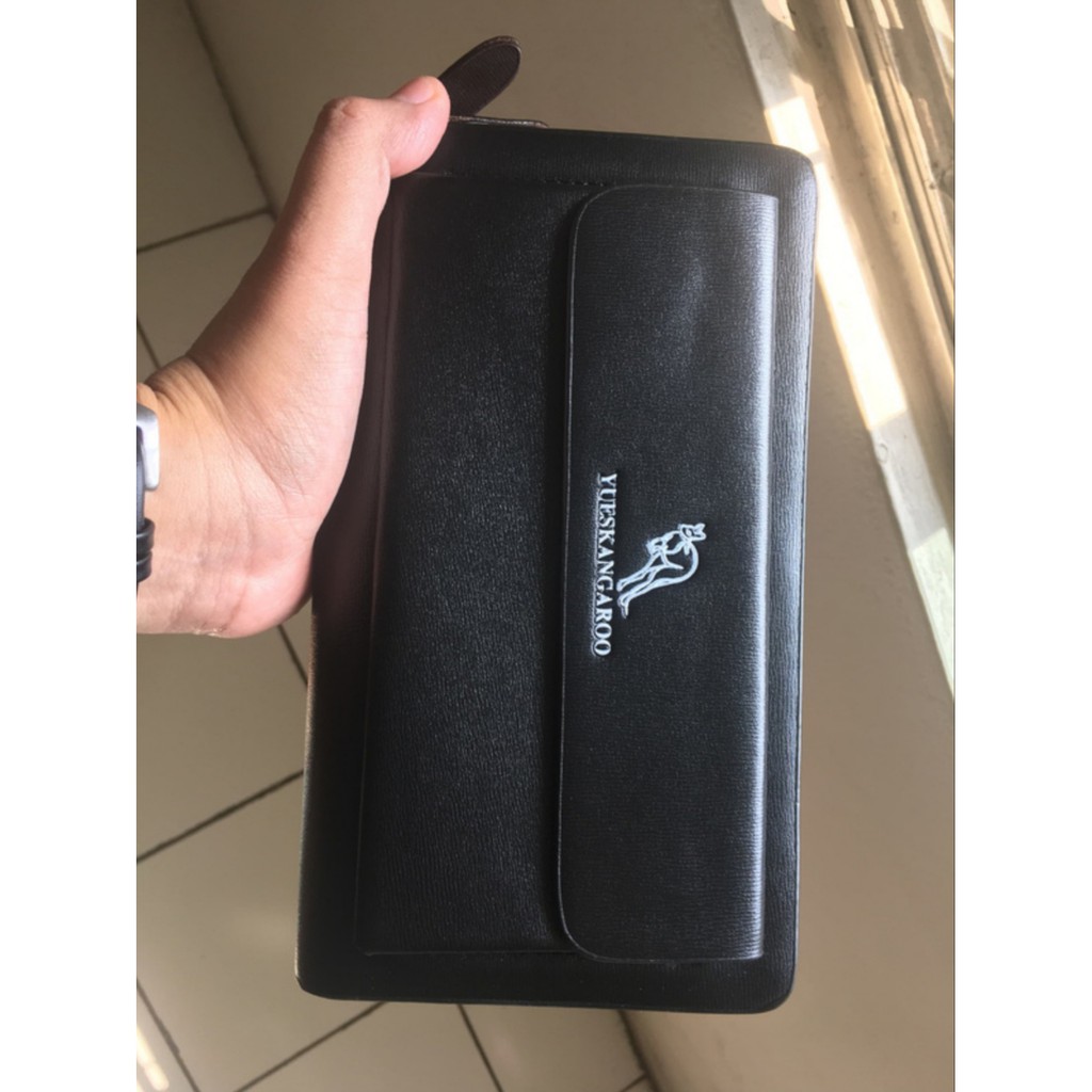 [ORIGINAL] Yueskangaroo Dompet Panjang Kulit Resleting Import Pria dan Wanita Long Wallet Unisex Double Zipper Business Style