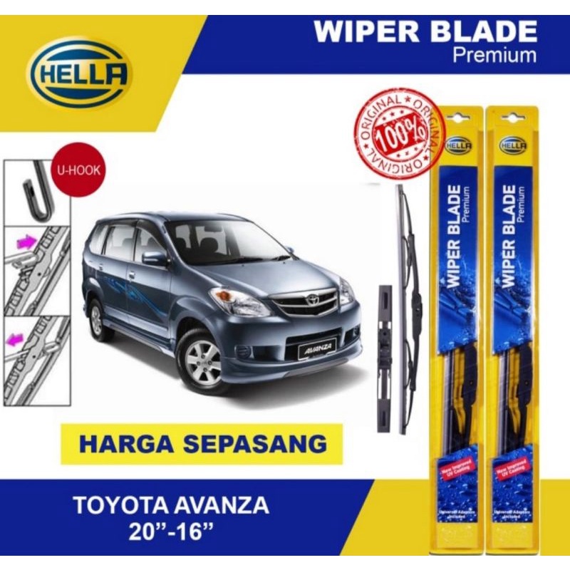 Wiper Blade Avanza Hella premium 20" Vs 16" 1set