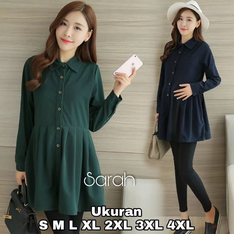 Sarah Blouse Big Size Ukuran Size S M L XL 2XL 3XL 4XL XXL XXXL  XXXXL 2L 3L 4L 5L  Atasan Blouse Wanita Jumbo Atasan Big Size Kemeja Kerja Korea Over Size