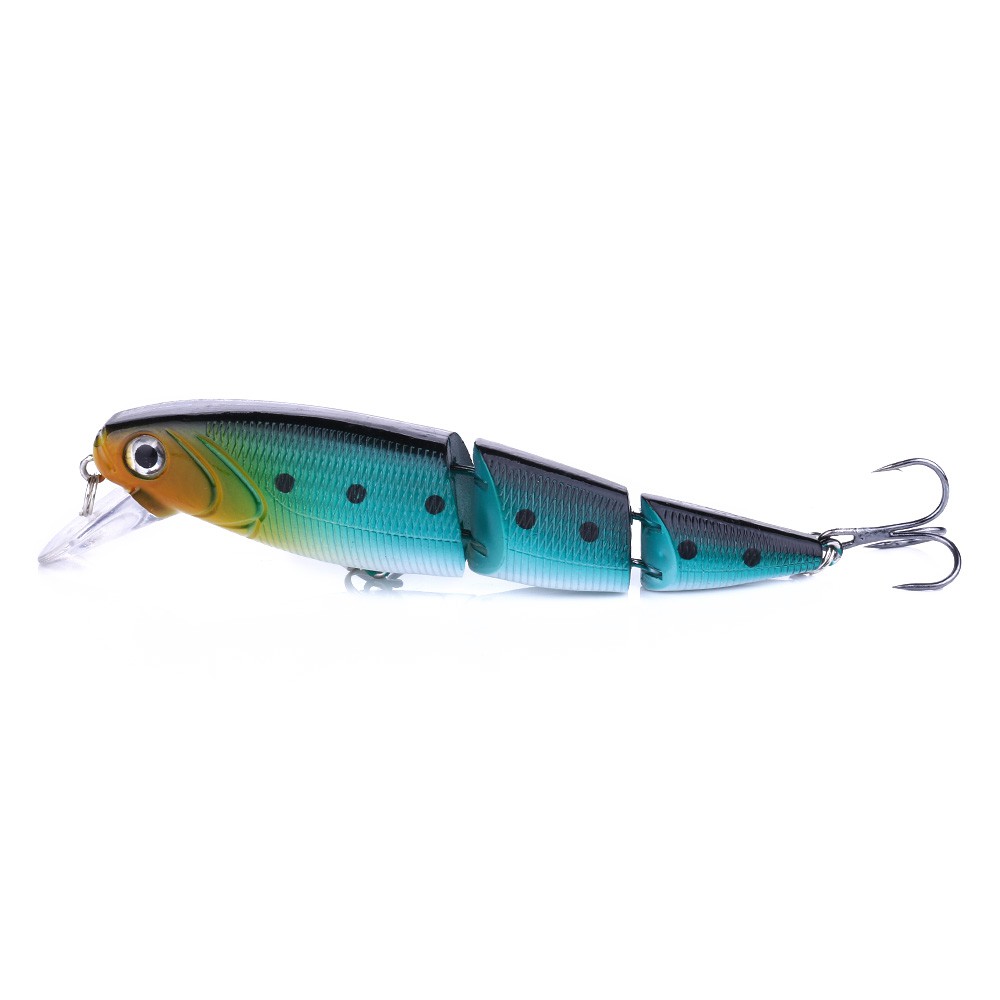 HENGJIA 1Pcs 14G Jointed Minnow Umpan Pancing 3-sections Swimbait Fishing Lure Lifelike Ikan Bait