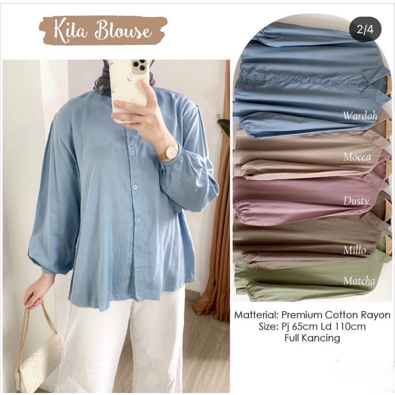 Kemeja Heva Blouse Wanita Crinkle Airflow LD 110