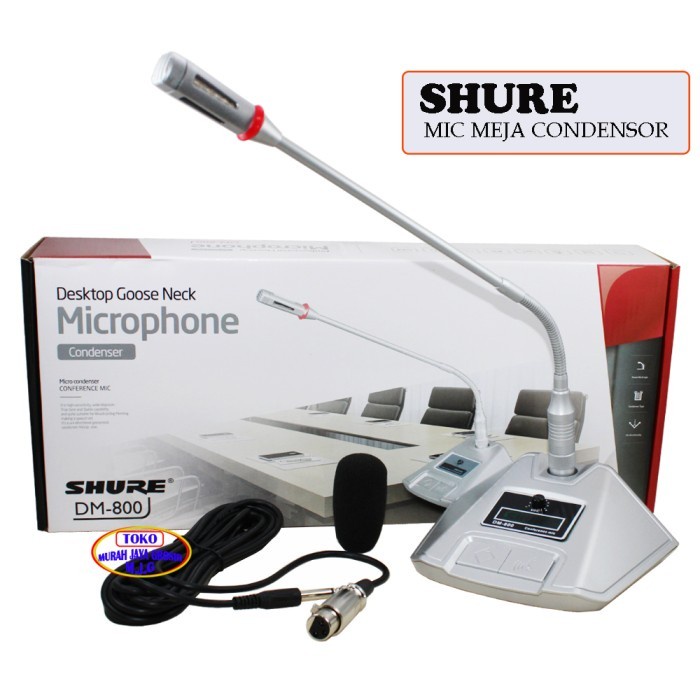 MIC PODIUM SHURE DM800 MICROPHONE AUDIO CONDENCER Meja DM 800