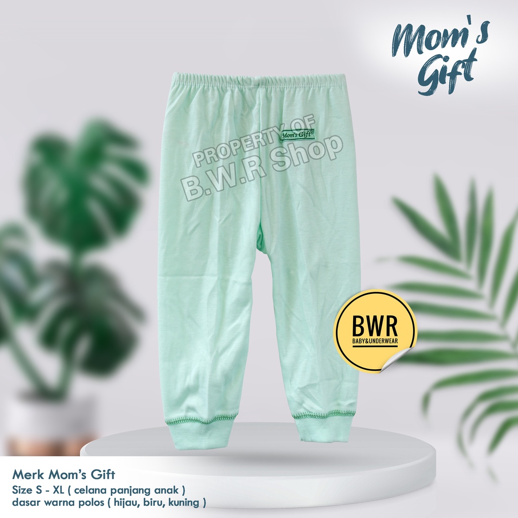 [ 3pc ] Celana PANJANG Moms Gift WARNA POLOS / Celana Bayi Mom's Gift / Celana Anak Unisex SML | Bwr