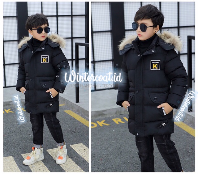 Winter coat KYLE boys Mantel Jaket Bulu Angsa anak cowok laki laki import hitam musim dingin