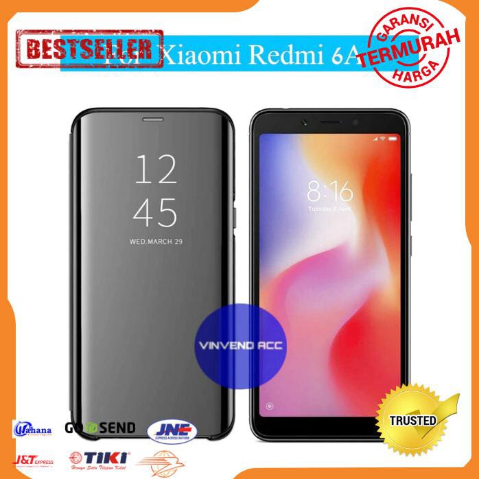 FLIP CASE XIAOMI REDMI 6A REDMI 6 CLEAR VIEW MIRROR STANDING COVER