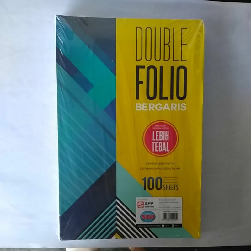 

Kertas double folio bergaris SIDU isi 100/pak