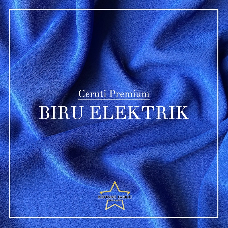 Bahan Kain Ceruti Ceruty Babydoll Premium 1 meter-Biru Elektrik